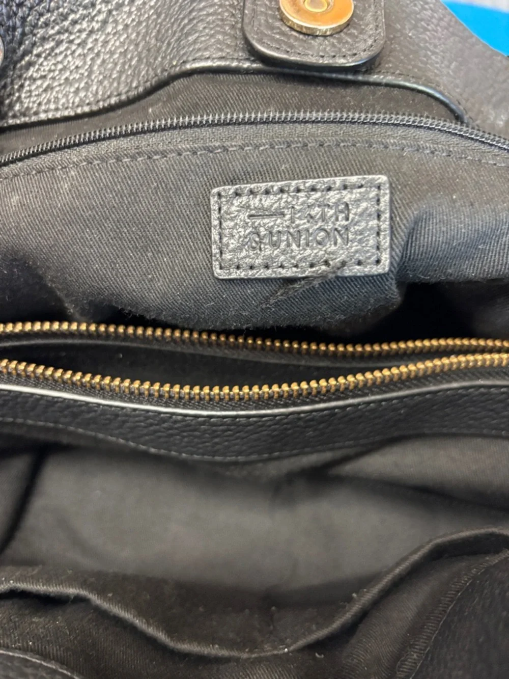 Classic Black Leather Tote with Gold Chain Straps
